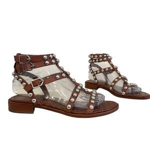 Sam Edelman Estella Studded Gladiator Sandals 7 Brown Leather Boho Resort Beach
